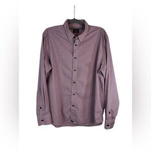 Untuckit men’s red white and blue plaid cotton long‎ sleeve button down size XL